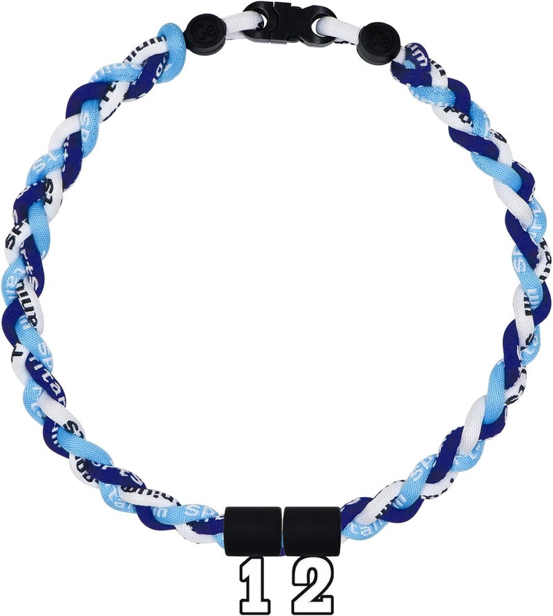 SUPBOMM Baseball Rope Necklaces, League Team Colors Braided Necklace with Number Pendant, Baseball Team Gifts - Image 1